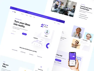 Landing Page UI Kit: Felix dashboard dashboard ui landing landing page landing page design landing page kit landing page ui saas saas landing page ui ui kit ui kits