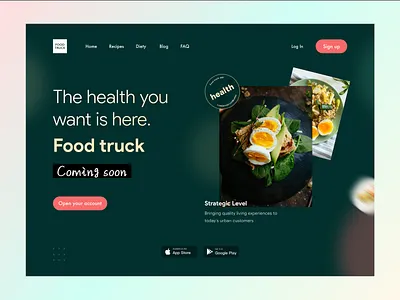 Food truck - Korean online food ordering platform delicious food food delivery food service health interface ordering productdesign restaurant web website