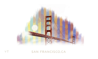 San Francisco, CA california city cityscape design dribbbleweeklywarmup goldengatebridge illustration illustrator photoshop san francisco