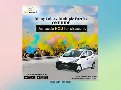 Holi Creatives For Taximandu branding design graphicdesign graphics illustration nepal nepali photography photoshop typography