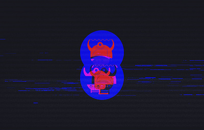 Skull glitch flat illustration glitch ilustration skull vector