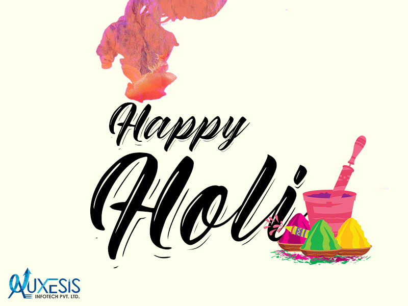 Happy Holi! auxesis infotech color scheme design gif graphic design illustration responsive design ui ux web design