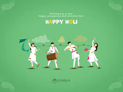 Happy Holi banner design color festival corona covid dhuleti festival festival banner festival of colors happy holi happy holidays hindu hindu festival holi holika india indian festival marketing social distance social marketing uiwala