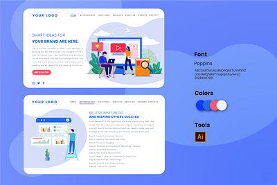 Website Design design flat identity illustration illustrator interaction ui ux vector