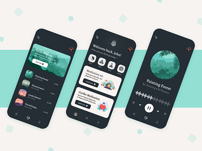 Meditation App Design app app design design illustration meditation meditations nature ui ux web yoga yoga app yoga pose yoga studio