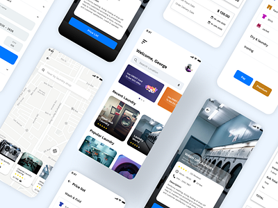 Laundry App app design laundry app minimal ui ux