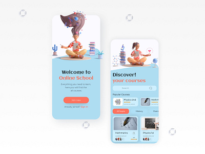 Online School mobile UI design branding design education app mobile app mobile app design mobile application mobile design mobile ui online school ui ui design