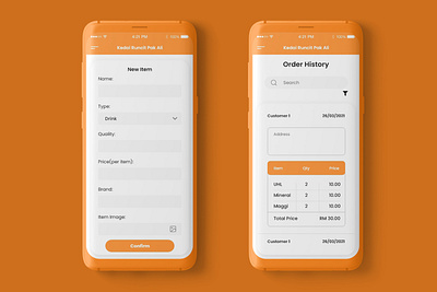 E-commerce Mini Market App Deign item item card item form item page items mobile mobile app mobile apps mobile design mobile ui new item order order confirmation order details order food order fulfillment order history order management ordering orders