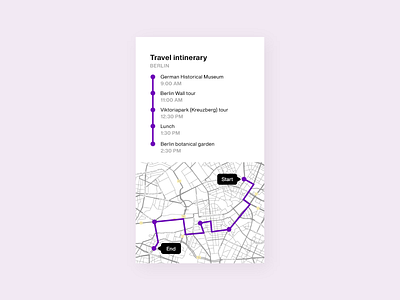 Daily UI Challenge - day #79 app daily 100 challenge dailyui design flat itinerary map minimal ui