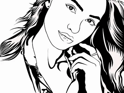Line art vector portrait illustration illustrator lineart portrait vector art