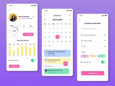 Planner app app design mobile planner app ui ux