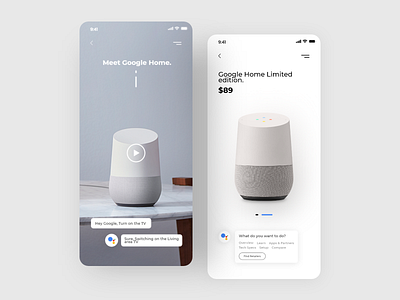 Google home App design ai alexa app app design apple application best shot design ecommerce app google google home siri ui uiux userexperience userinterface ux