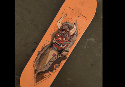 Hanya art habit demon demonic drawings hanya illustration ink oni skateboard skateboard graphics sketch