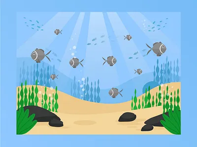 Flat Illustration - Ocean vector illustration