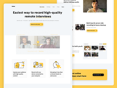 Welder - LP & Process interview landing page podcast recording remote video