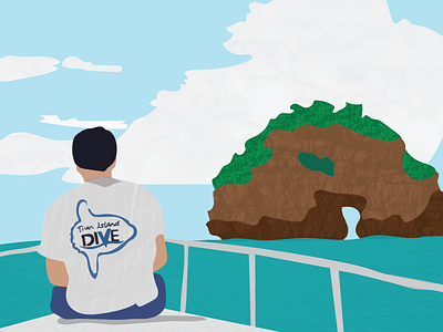 Man on Boat boat design flat illustration minimal vector