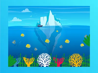 Flat Illustration - Ocean vector illustration