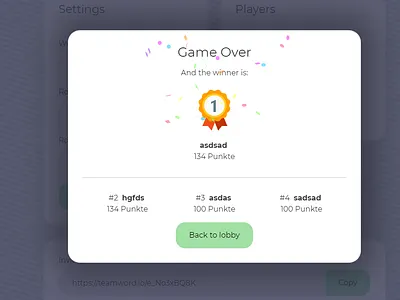 And the winner is overlay confetti endgame overlay popup teamword winner winners