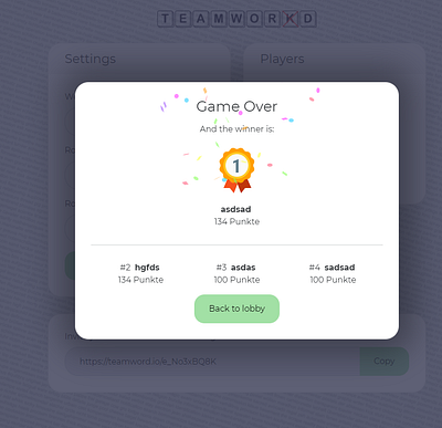 And the winner is overlay confetti endgame overlay popup teamword winner winners