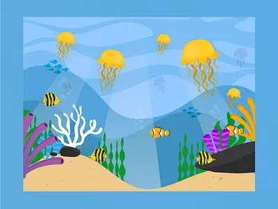Flat Illustration - Ocean vector illustration