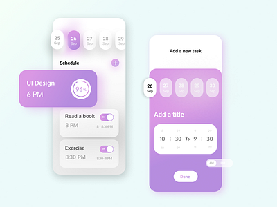 Habits tracker App app design minimal web