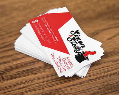 Business Card - Magic and animation animation ballons baloon business business card design businesscard card design graphic graphicdesign logo logodesign mage magic magician red white wizard