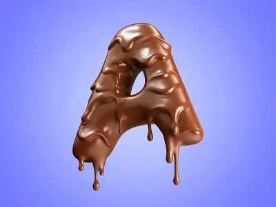 Choco A 3d 3d art character chocolate illustration letter lettering sweets typo typography