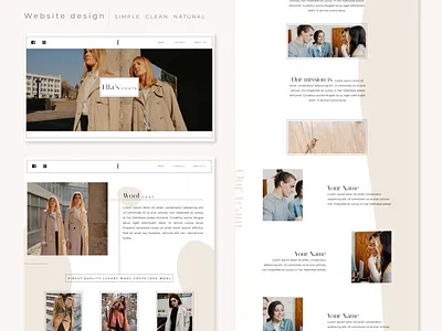 Ella's Coats website beige clean design fashion feminine figma luxury minimal natural web website