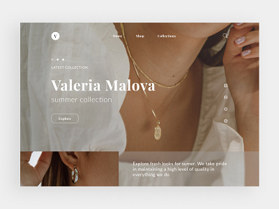 Jewelry online store accessories aesthetic branding concept design figma interface jewelry minimalism store ui web webdesign