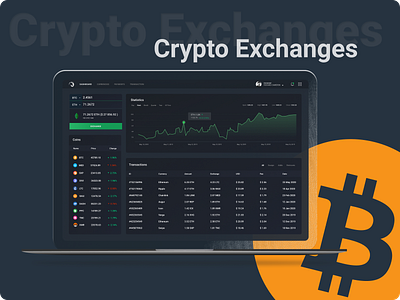 CryptoExchange bitcoin bitcoin wallet btc chart chart design crypto crypto dashboard crypto exchange crypto ui crypto wallet cryptocurrency dark mode dark ui dashboard ethereum etsy interface ui uiux web