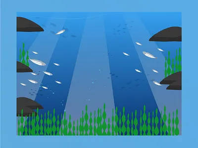 Flat Illustration - Ocean vector illustration