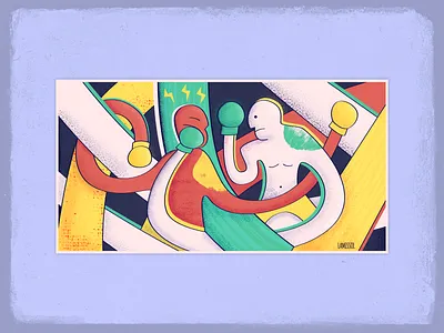 Fight Night - Boxing Illustration #2 boxer boxers boxing boxing gloves digital art fight fighting glove illustration knockout ko ring vector