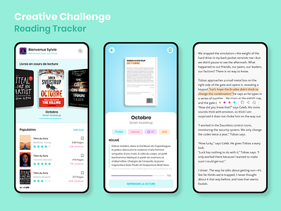 Reading App Tracker adobexd app book cover books colorful design mobile app novels read reading app tracker ui uiux ux xddailychallenge