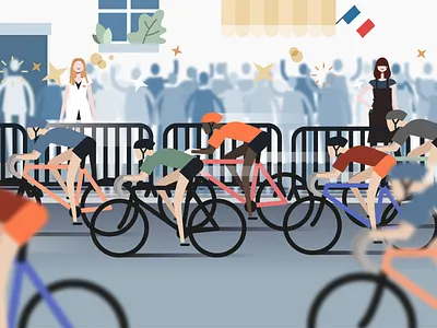Tour de France art direction bicycle bike cycling illustrator roadbike simple storyboard styleframe tour de france vector