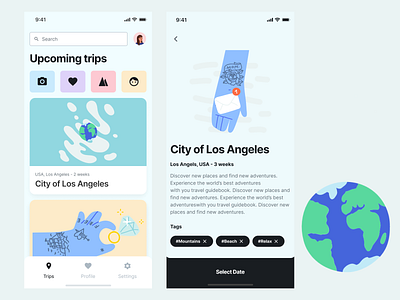 Travel app - trip planner figma iosapp mobile app design mobile ui travel app trip planner uiuxdesign