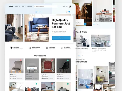 Furniture Website accessories branding design ecommerce app landing page landing page concept landing page design landingpage ui
