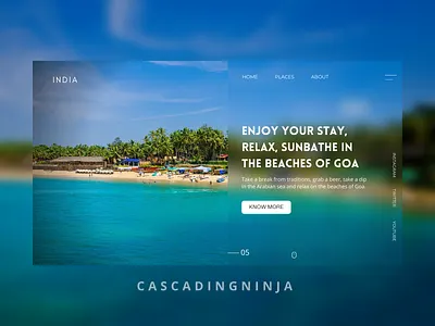 Travel UI Series - "Goa" branding design illustration illustration art minimal ui ui design uiux designer uiuxdesign uxdesigns