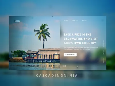 Travel UI Series - "Kerala" branding design illustration illustration art minimal ui ui design uiux designer uiuxdesign uxdesigns