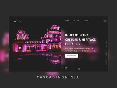 Travel UI Series - "Jaipur" branding design illustration illustration art minimal ui ui design uiux designer uiuxdesign uxdesigns