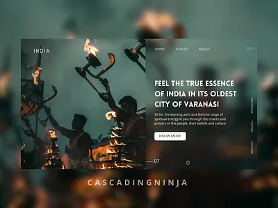 Travel UI Series - "Varanasi" branding design illustration illustration art minimal ui ui design uiux designer uiuxdesign uxdesigns
