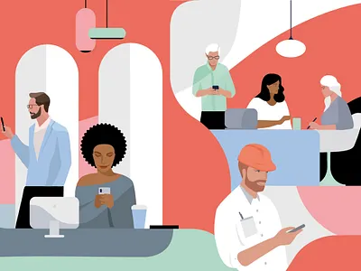 illustration for payroll app app app design banking banking app editorial illustration flat illustration logo minimal pay payroll ui vector woman