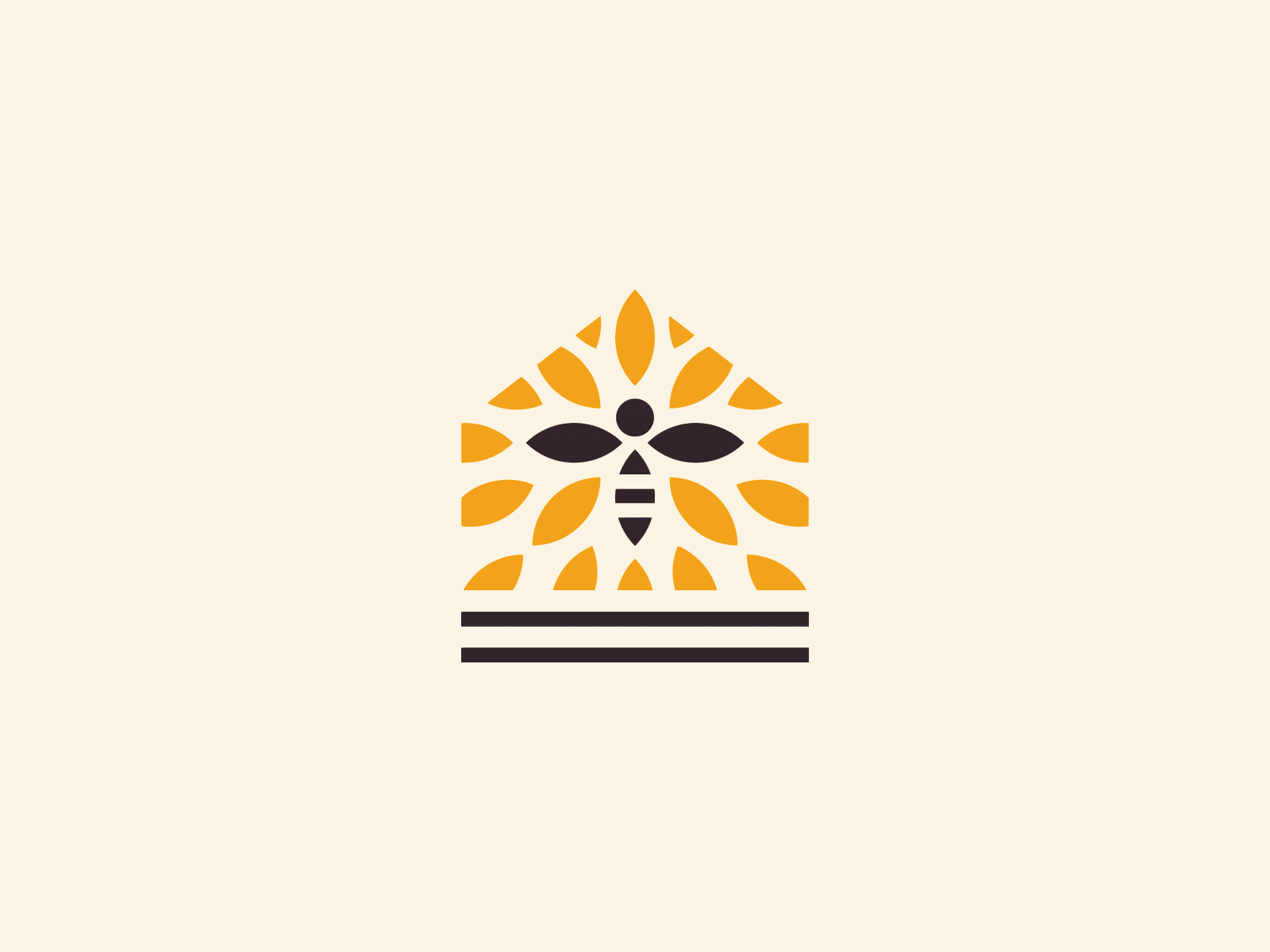 Stable Cottage Honey bee branding hive honey icon logo logo design