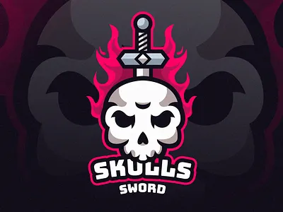 skull sword coreldraw design devil e sport forsale good ilustrator logo nice skull skull logo sport sportlogo sports logo vector