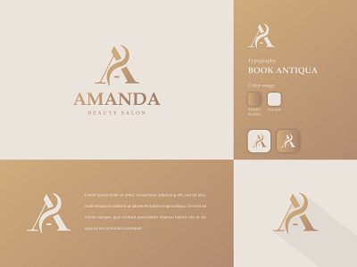 Amanda Beauty Salon beautiful beauty brand branding and identity clean dualmeaning elegant graphic design graphic designer logo logo design makeup salon