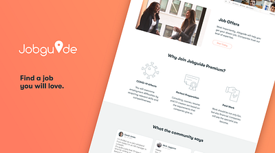 JobGuide Website Design branding bright design job logo minimal productdesign typography ui ux web web design