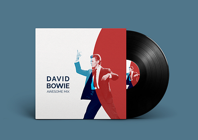 David Bowie's Vinyl Album Cover album cover album cover design davidbowie design graphic design illustration vinyl