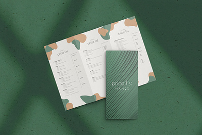 MANOS Price List Design brand design brand identity branding branding and identity branding concept brochure brochure design card design flyer flyer design illustration logo polygraphy price printing service stationery vector