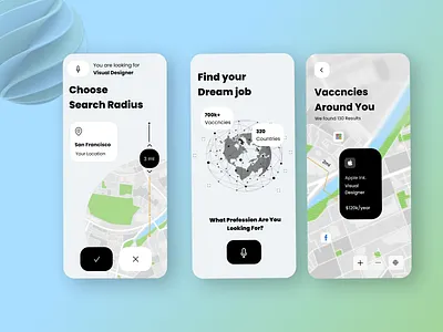 Job Finder App app design ui ux