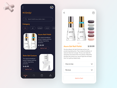 Online Nail Paint App app design ui ux