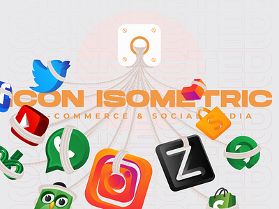 connected 3d app ecommerce facebook font gojek grab grid instagram lazada outline shopee shopify social media tokopedia twitter typhography whatsapp youtube zalora